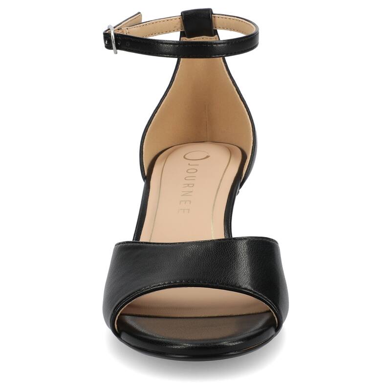Journee Women's Jezzie Medium and Wide Width Dress Sandals - Wide - Black - 6