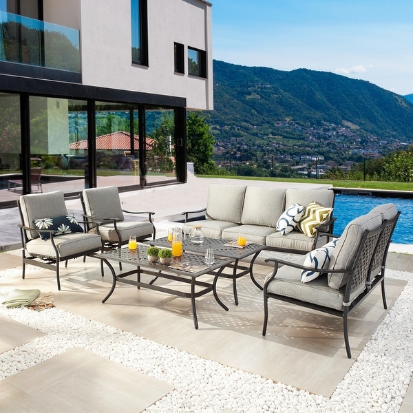 PATIO FESTIVAL 6 Piece Outdoor Metal Conversation Set On Sale