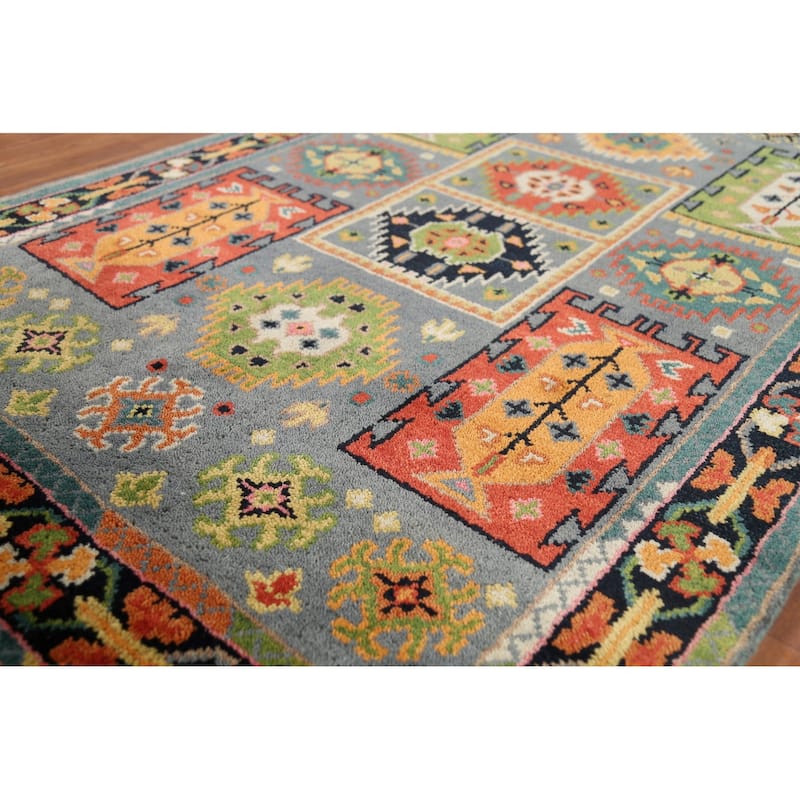 All-Over Geometric Oushak Oriental Area Rug Handmade Wool Carpet - 3'11"x 5'11"