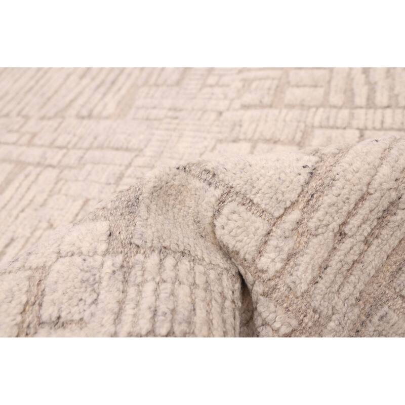 ECARPETGALLERY Hand-knotted Tangier Light Grey Wool Rug - 5'2 x 8'0