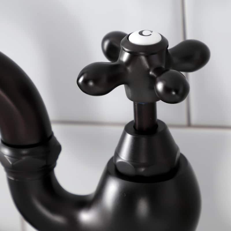 Kingston Brass English Country Bridge Bathroom Faucet with Brass Pop-Up