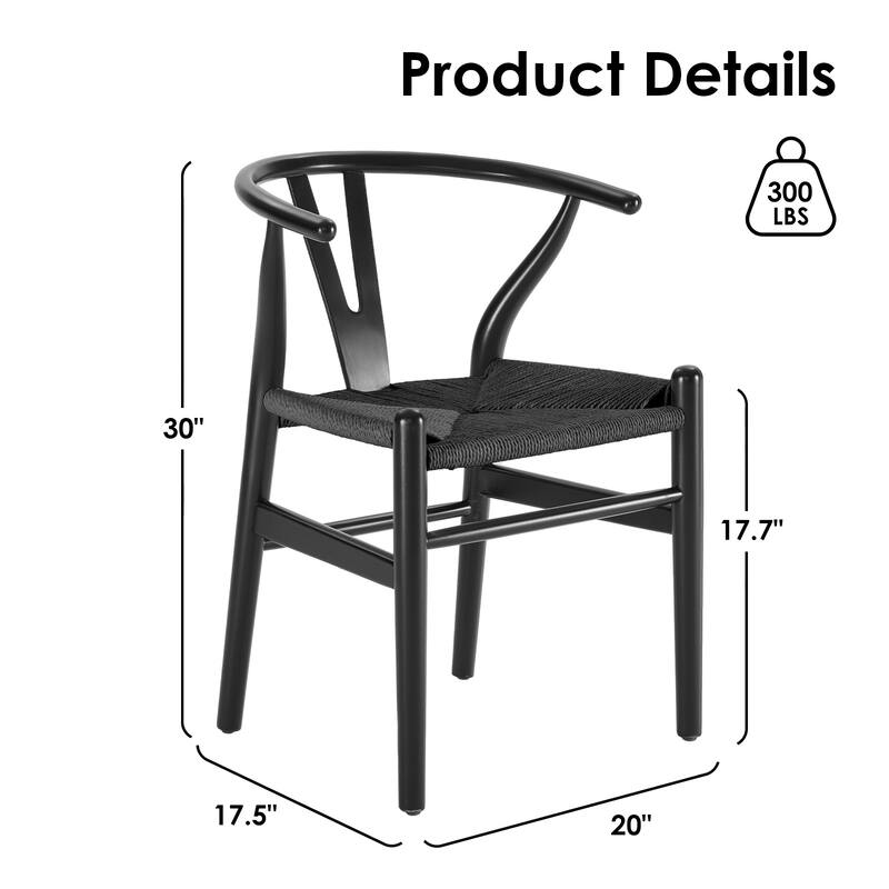 Wood Dining Room Chairs Mid Century Modern Wooden for Your Beach House, Fully Assembled, Set of2