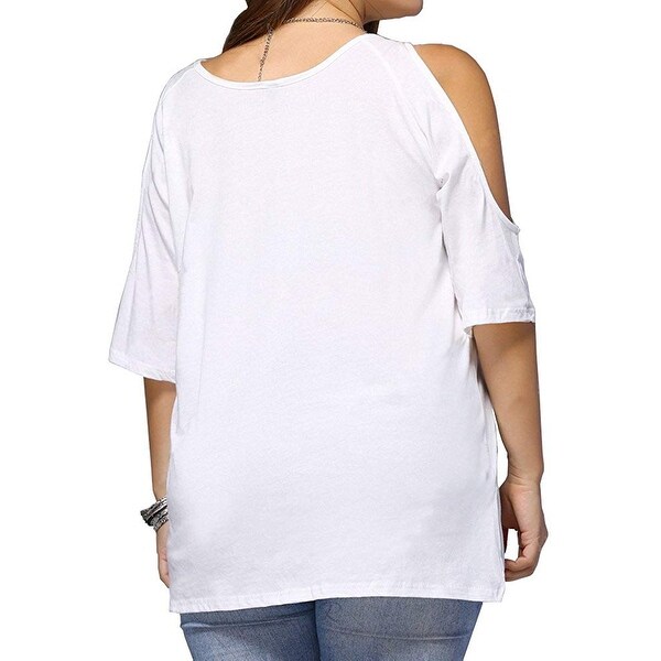 plus size white short sleeve top