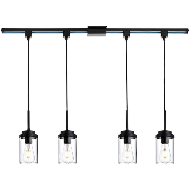 H-Type Track Pendant Lighting 4 Lights Track Ceiling Light Fixtures Hanging, Include 394 Inches H Type Track Lighting Rail