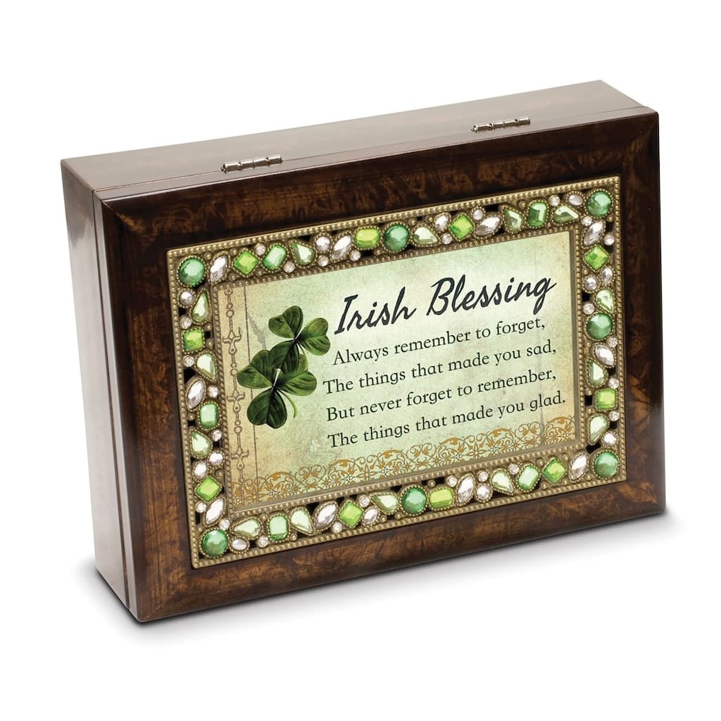 Curata Emerald Faux Jewel Irish Blessing 6x4 Resin Music Box: When Irish Eyes Are Smiling