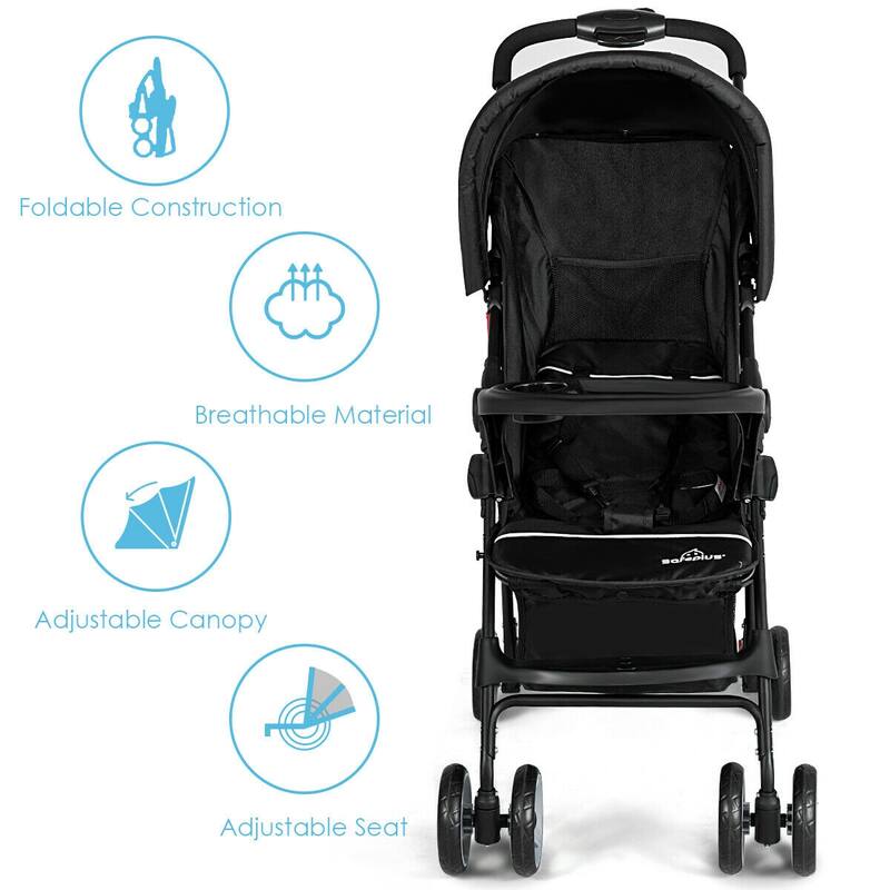 Costway Foldable Lightweight Baby Stroller Travel Pushchair 5-Point - See Details