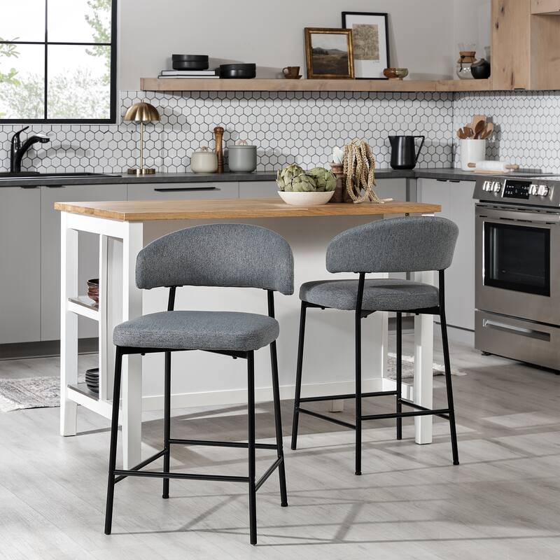 Middlebrook Designs Curved Back Counter Stool (Set of 2)