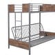 preview thumbnail 8 of 7, 3-in-1 Twin-Over-Futon Bunk Bed, Metal Futon Bunk Bed Frame with Ladder and Guardrails