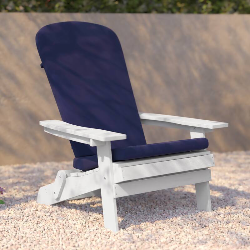 Indoor/Outdoor Folding Adirondack Chairs with Cushions - Set of 2 - 30.25"W x 34"D x 37"H