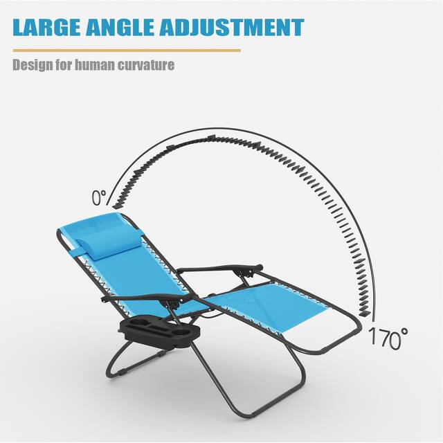 Homall Patio Zero Gravity Chair Lawn Lounge Chair with Pillow Set of 2