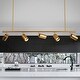 preview thumbnail 35 of 41, 5 - Light Modern Adjustable Metal Linear Spot Tracking Pendant Light Gold