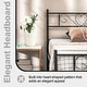 preview thumbnail 9 of 7, Twin XL Metal Bed Frame with Heart-shaped Headboard