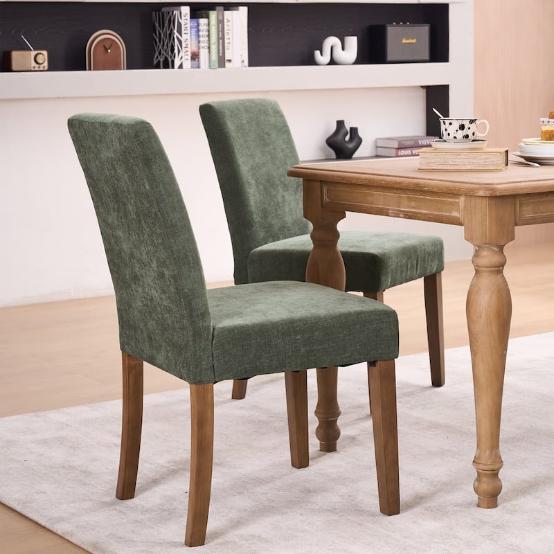 Boucle Fabric Upholstered Dining Chairs (Set of 2)