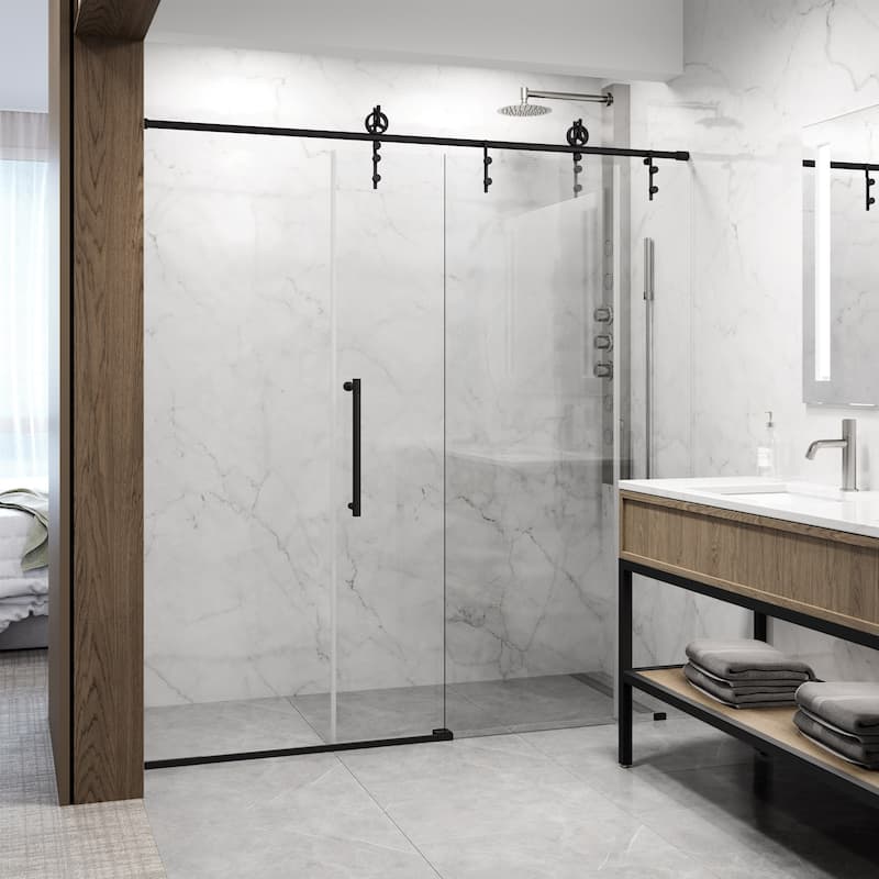 VIGO Hamilton 56" to 60" W x 78" H Frameless Sliding Shower Door