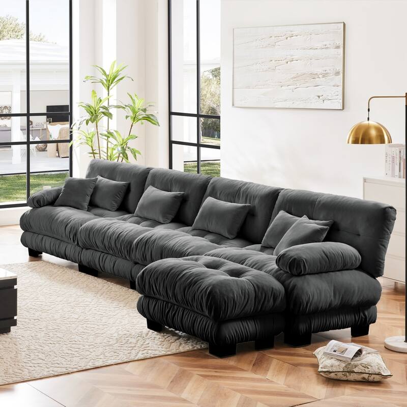 173.2" Modern Comfy Cloud Couch 4-Seater Modular Sectional Sofa for Living Room