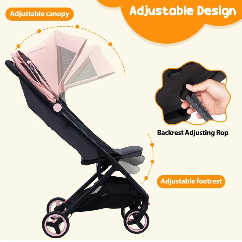Compact One-Hand Fold Travel Stroller for Airplane Friendly