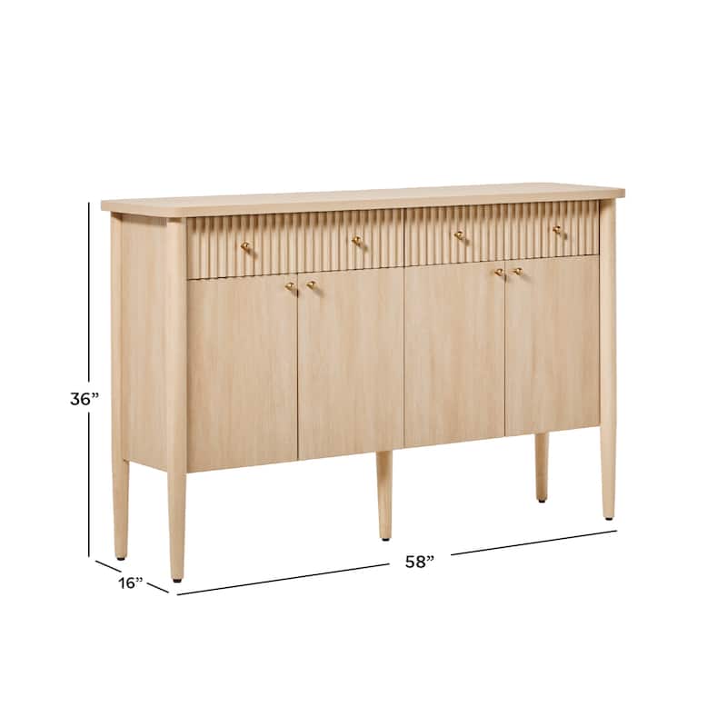 Walker Edison Modern Fluted Wood Buffet Sideboard with Storage