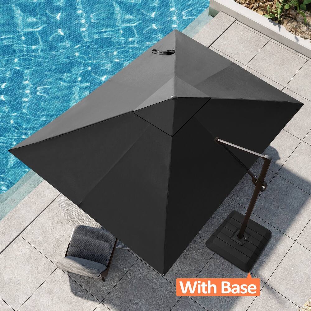 Pellebant Outdoor Patio 9 FT x 11.5 FT Cantilever-Offset Umbrella with Premium Base