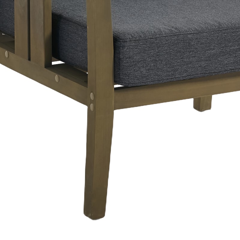 Casual 29"W Outdoor Patio Armchair Set In Solid Teak Wood with Cushion