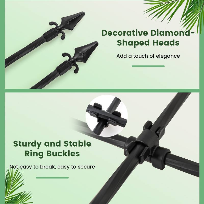 Gymax 58'' x 73'' Garden Trellis for Climbing Plants Rustproof Metal