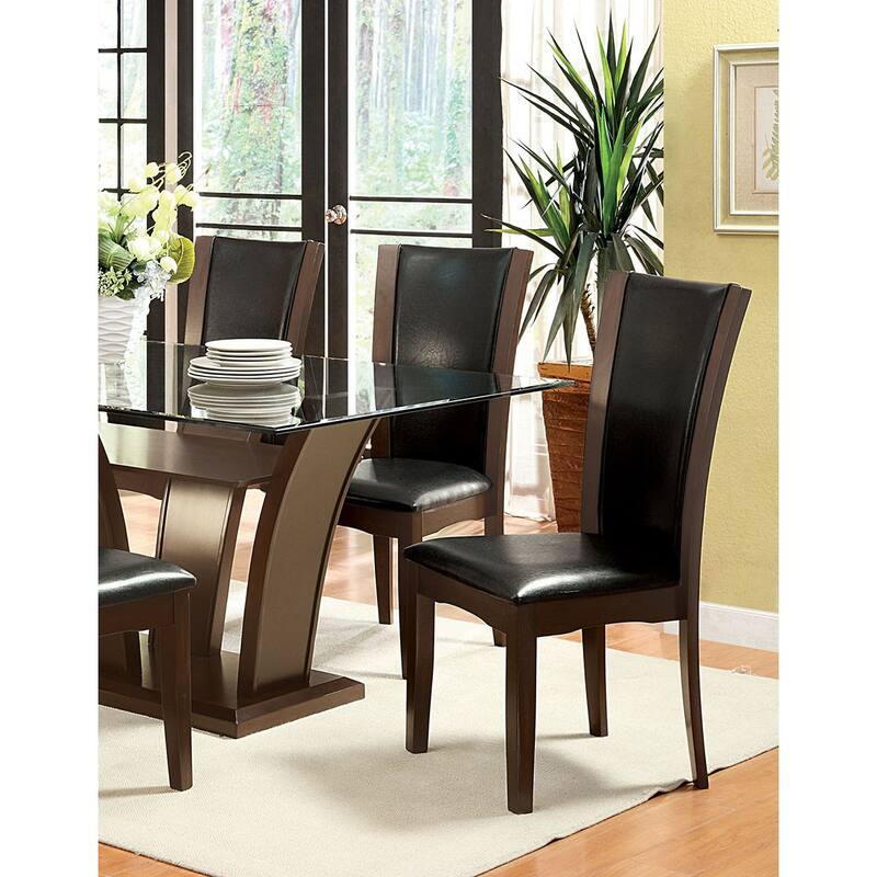 Set of 2 Contemporary Leatherette Dining Chairs