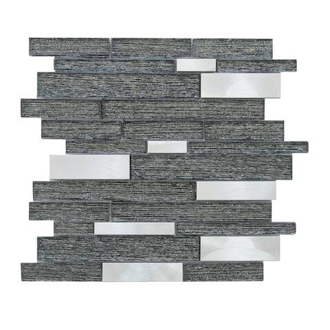 Altair Glena Rectangular Laminated Glass Mosaic Mix Aluminum Wall Tile