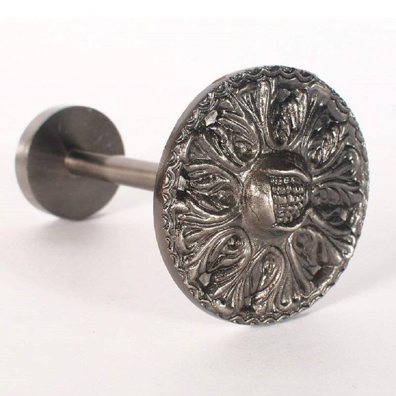 2 Pcs Curtain Holdback for Curtains Wall Mounted Metal Drapery Hook for Door Window Treatment(Round Medallion)- By Deco Window