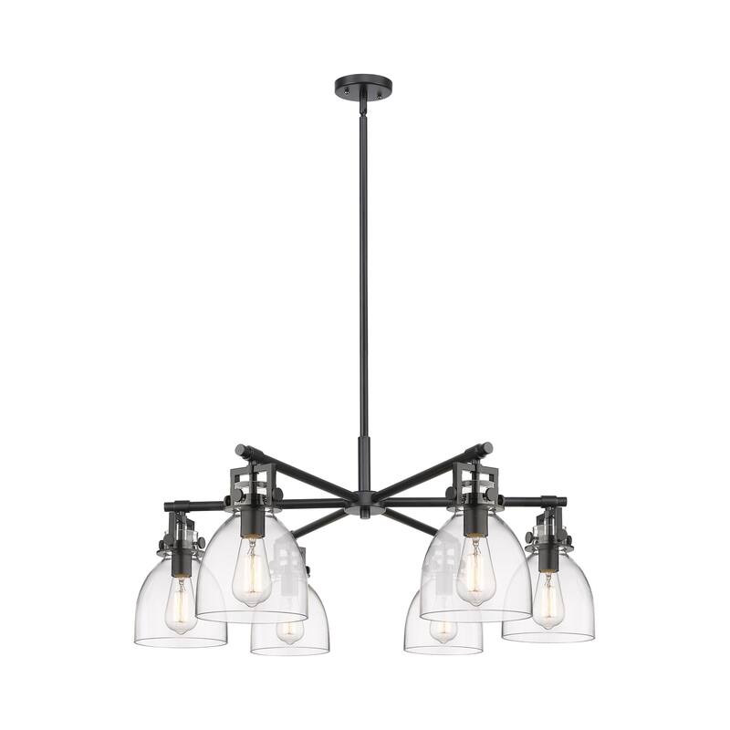 Innovations Lighting Downtown Urban - Newton Bell - 6 Light 26" Stem Hung Chandelier
