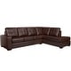 preview thumbnail 8 of 45, Liam Top Grain Leather Tufted Sectional Chaise Sofa Chestnut Brown - Right Facing