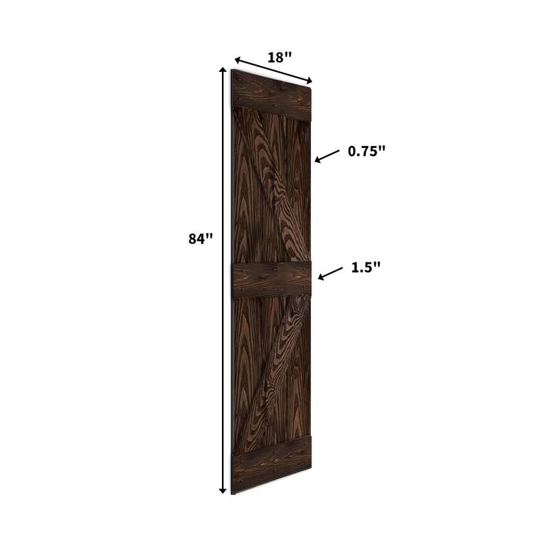 Coast Sequoia 30in./36in./48in./60in./72in. x 84in. Embossing Pine Wood Bi-Fold Barn Door With Sliding Hardware Kit