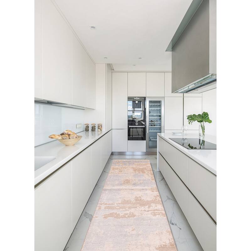 ECARPETGALLERY Hand-knotted Legacy Beige, Brown Silk, Wool Rug - 2'4 x 11'11