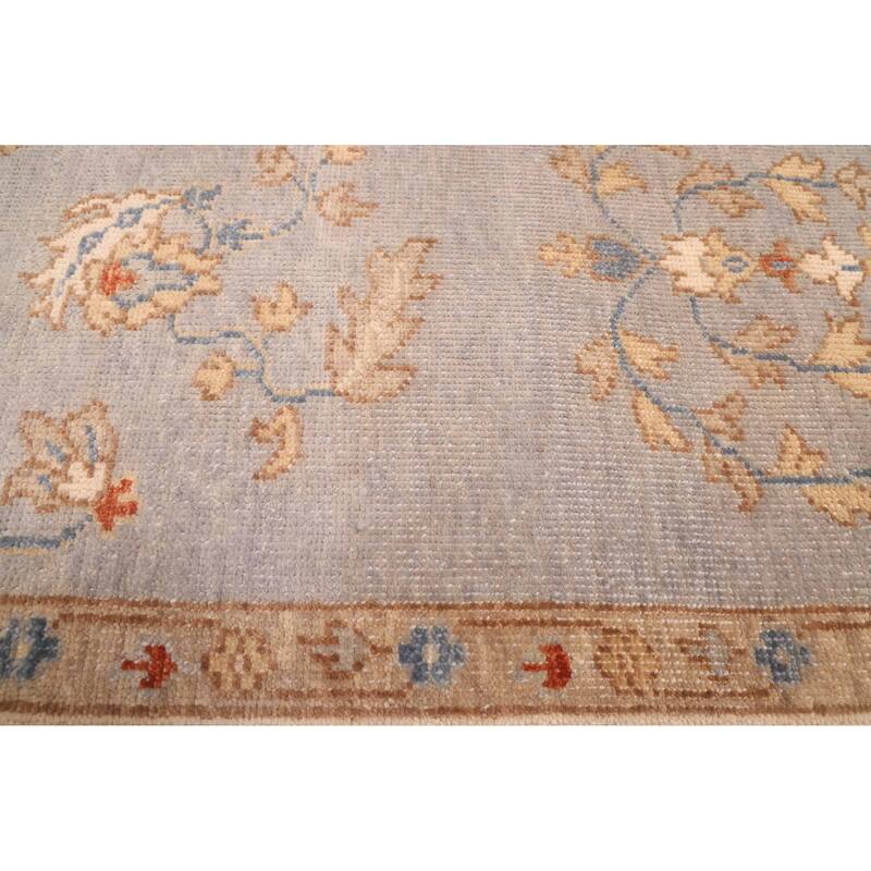 ECARPETGALLERY Hand-knotted Modern Oushak Light Denim Blue Wool Rug - 7'11 x 9'11