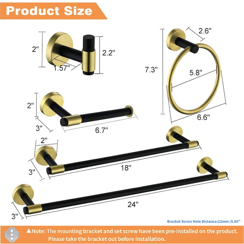 Modern Bath Hardware Set Towel Holder Set in Stainless Steel