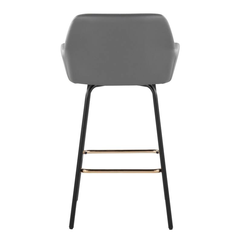 Porch & Den Galotti Fixed Height Counter Stool with Metal Legs & Square Footrest (Set of 2)