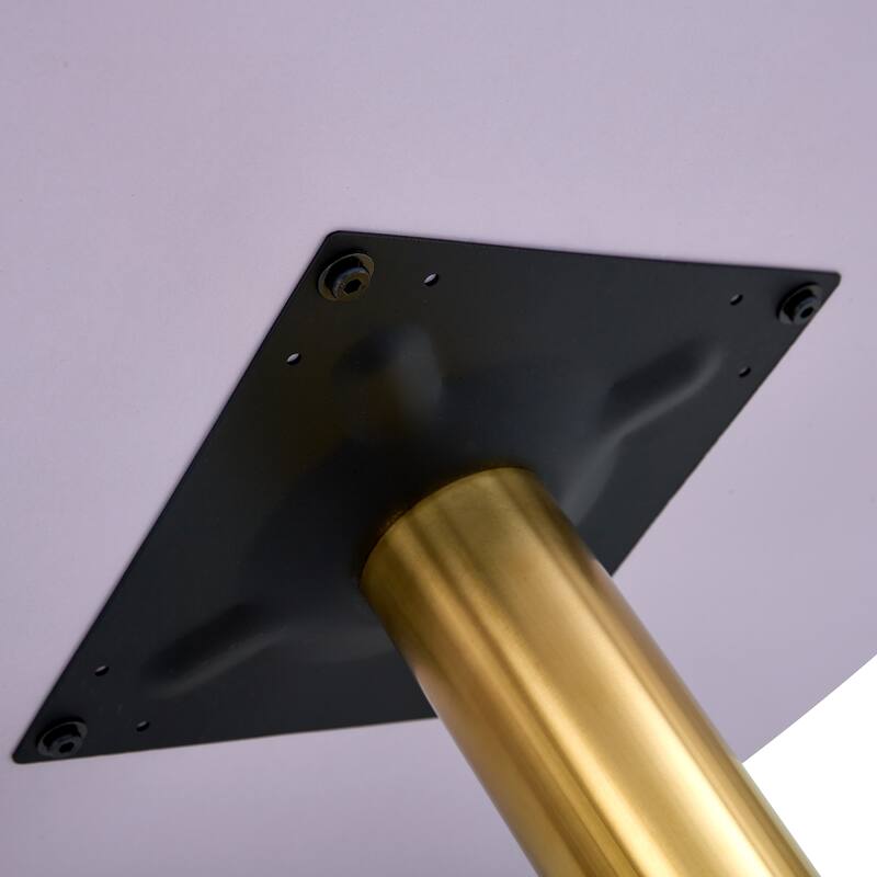 31.5 Inch Elegant White Marble Pattern Round Dining Table - Suction Molding Annular Texture, Durable and Water-Resistant