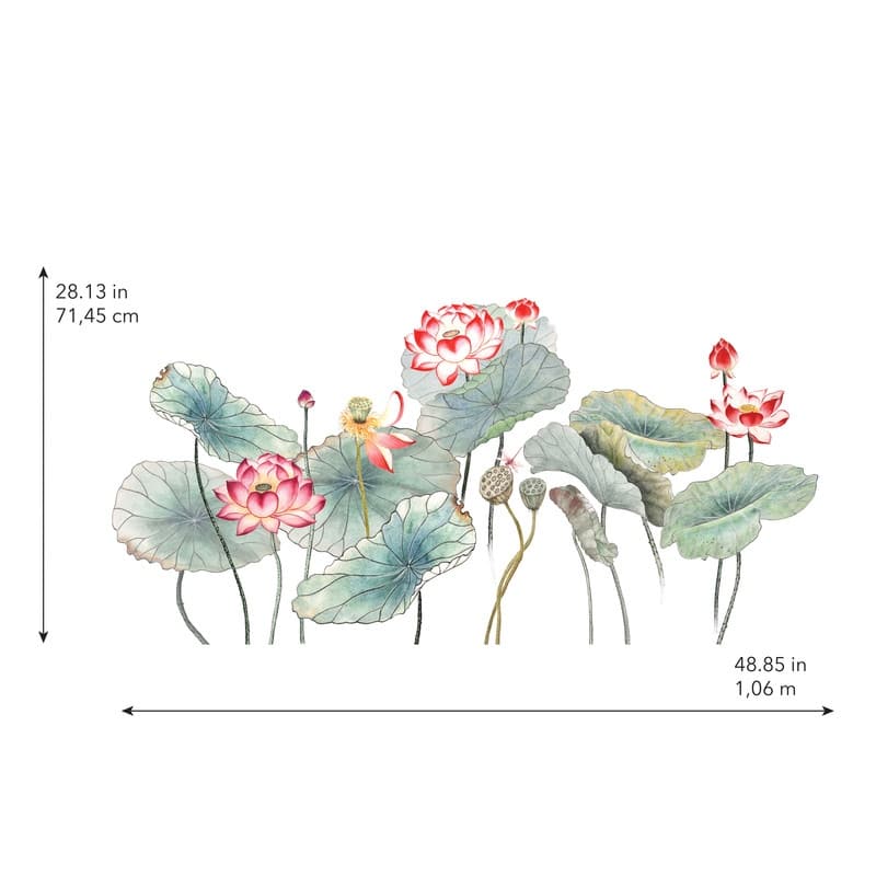 RoomMates Lotus Garden Xl Peel And Stick Giant Wall Decal