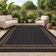 preview thumbnail 72 of 98, World Rug Gallery Border Indoor/Outdoor Flat Woven Area Rug