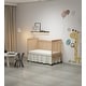 preview thumbnail 15 of 16, 3-In-1 Convertible Crib , Made Of Sustainable Pinewood, Non-Toxic Finish, Comes With Locking Wheels, Wooden Nursery Furniture