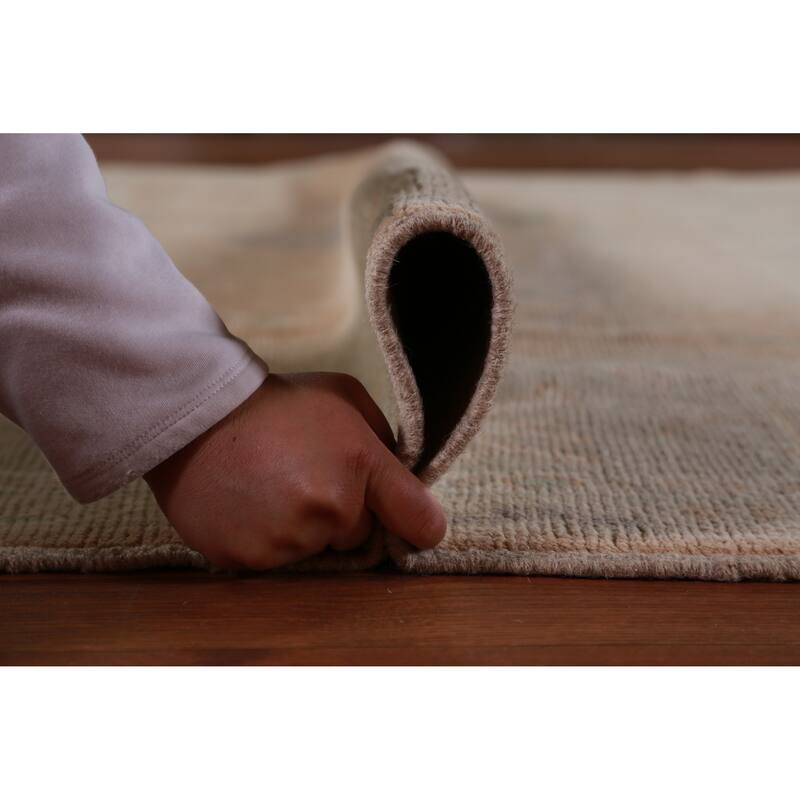 Hand Knotted Oriental 100% Wool Carpet Transitional All-Over Peach Oushak Area Rug - 12' 0'' X 9' 1''