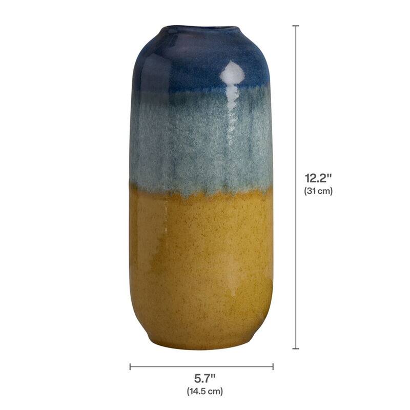 Elements Two-tone Ceramic Vase, 5X12 Inch