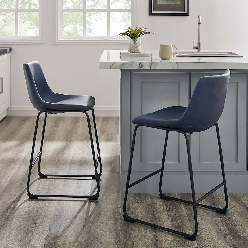 Middlebrook Prusiner 26-inch Faux Leather Counter Stool (Set of 2)