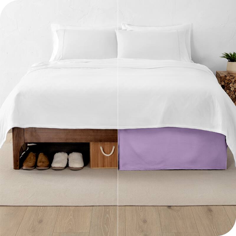 Bare Home Pleated Bed Skirt - 15-Inch Tailored Drop Easy Fit