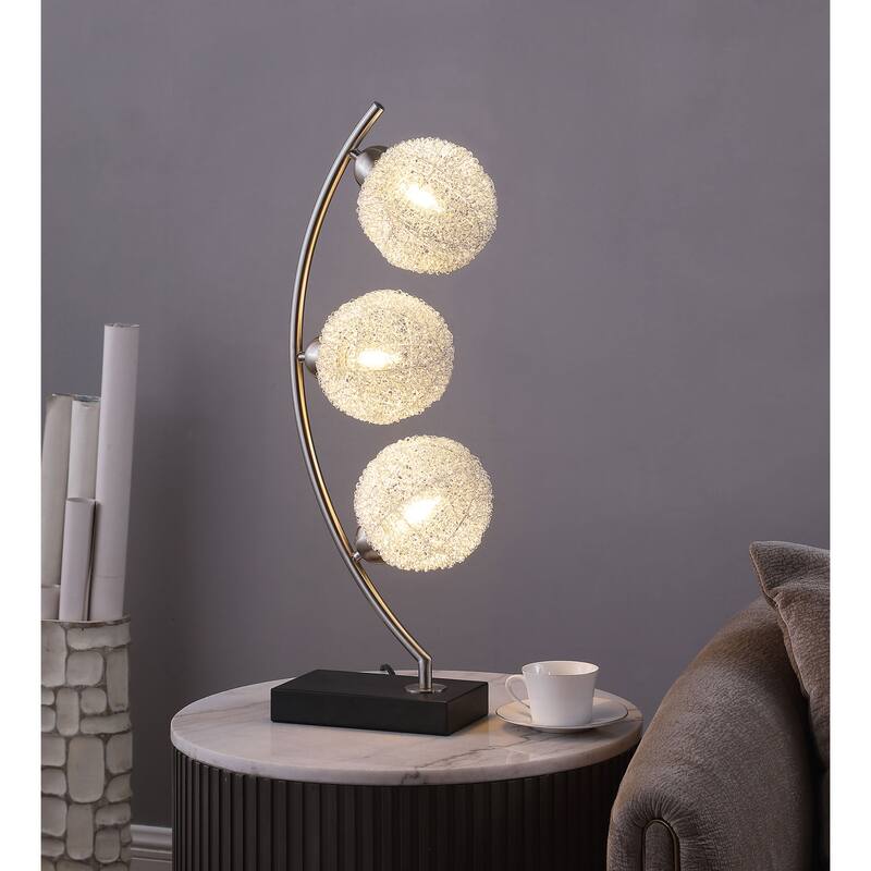 McDougal McDougal Black 30-inch Woven Spherical Metal Table Lamp