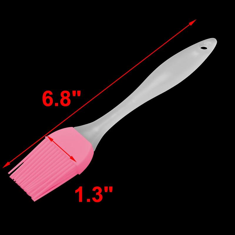 Plastic Handle Basting Grilling Tool Oil Condiment Pastry Brush 2pcs - Pink