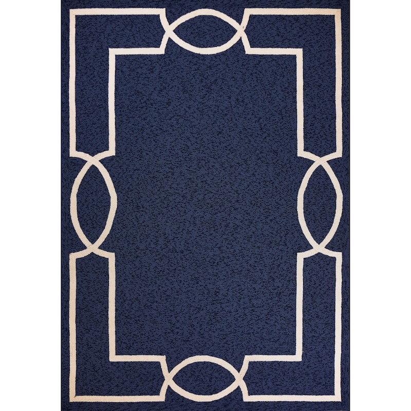Libby Langdon Hamptons Ocean Madison Indoor/ Outdoor Area Rug - 5' x 7' - Navy