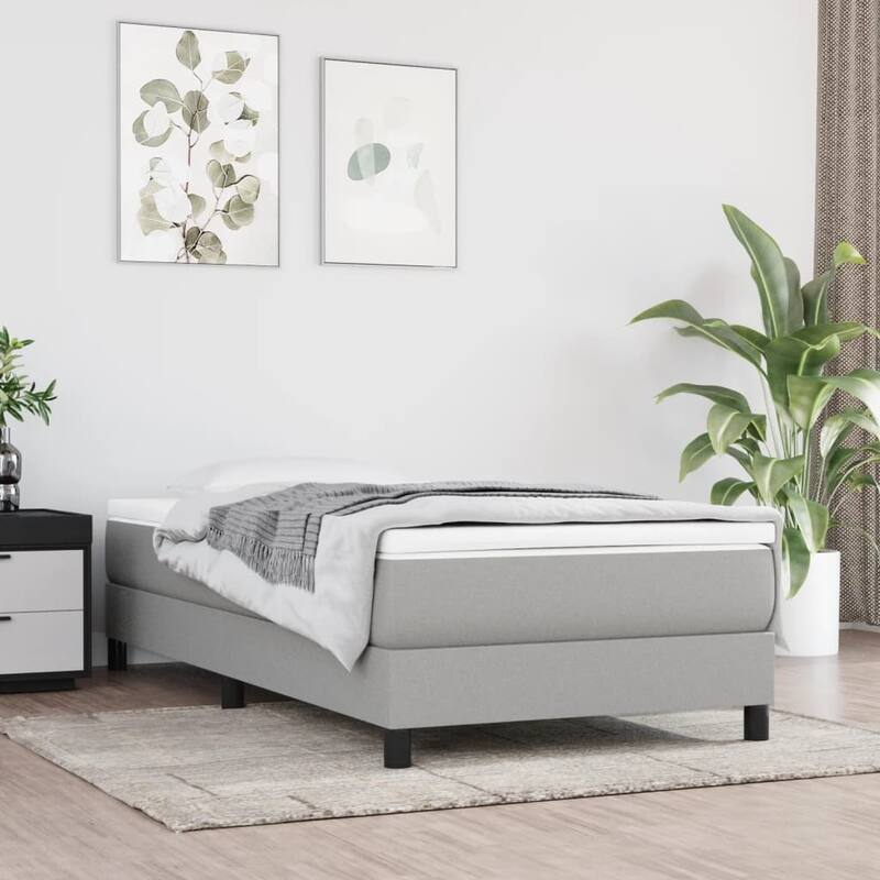vidaXL Spring Mattress Bed-in-a-Box Single Bed Foam Mattress Medium Hardness - White and light gray - Twin