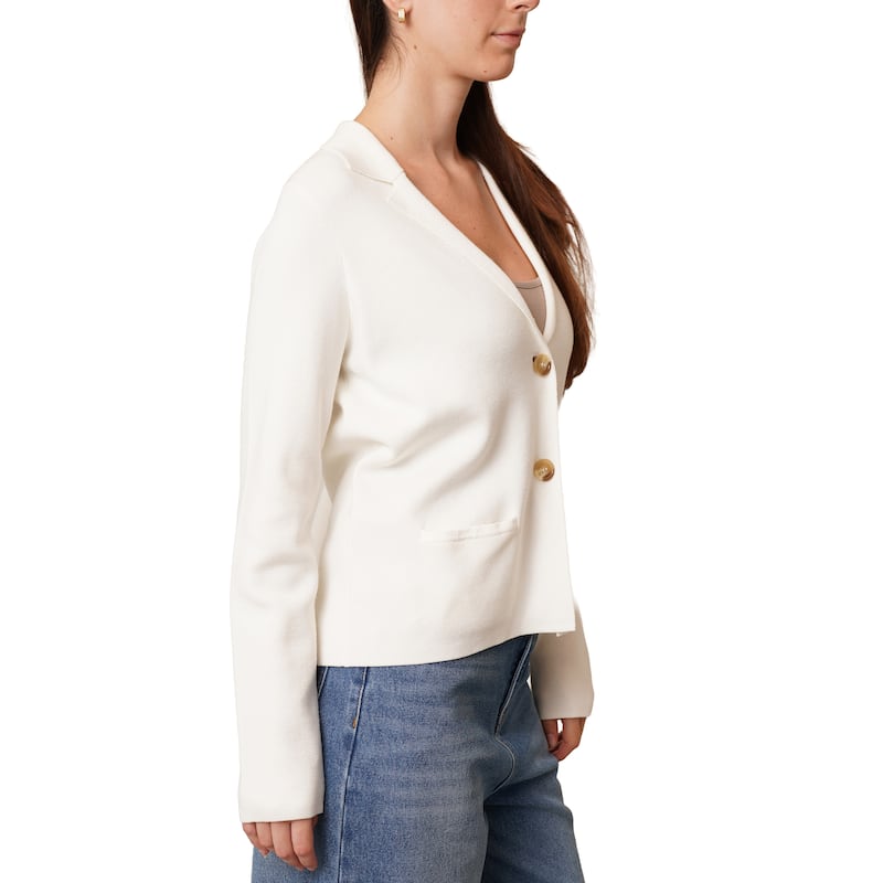 Cyrus Knit Collared Cardigan - XS - Coconut Milk