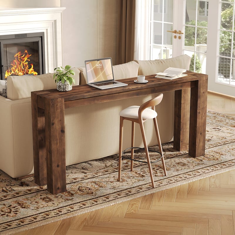 70.9" Long Solid Wood Console Sofa Table for Entryway Living Room - 13.8" D x 70.9" W x 33.5" H