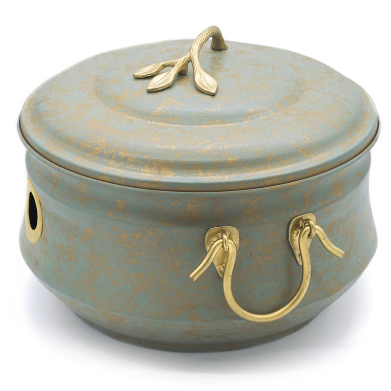 Sedona Hose Pot with Lid, Brass Accents by Good Directions