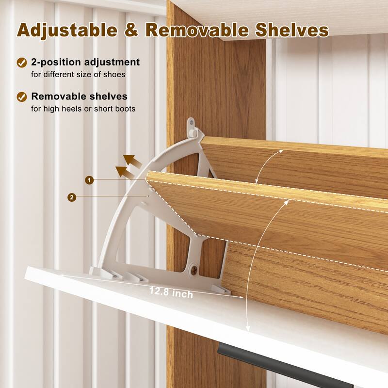 Shoe Storage Cabinet with 3 Flip Drawers&1 Drawer, Slim Freestanding Storage Racks
